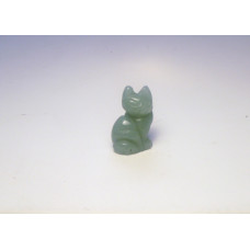 Cat Sitting Carved Fetish Bead 0.75 Inch - Aventurine