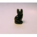 Cat Sitting Carved Fetish Bead 0.75 Inch - Obsidian Black