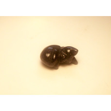 Cat Sleeping Carved Fetish Bead 0.75 Inch - Blue Goldstone