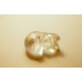 Cat Sleeping Carved Fetish Bead 0.75 Inch - Clear Quartz