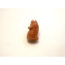 Coyote Howling Carved Fetish Bead 0.75 Inch - Goldstone