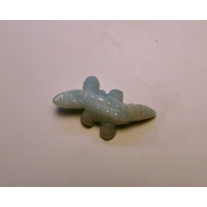 Crocodile Carved Fetish Bead 0.75 Inch - Amazonite