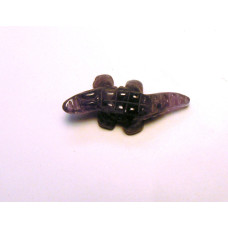 Crocodile Carved Fetish Bead 0.75 Inch - Amethyst