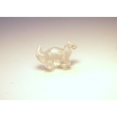 Dinosaur (Diplodocus) Carved Fetish Bead 0.75 Inch - Clear Quartz