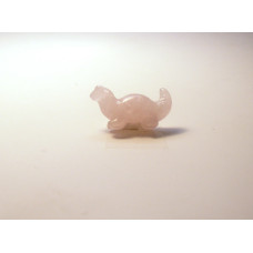 Dinosaur (Diplodocus) Carved Fetish Bead 0.75 Inch - Rose Quartz