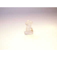 Dog Classic Carved Fetish Bead 0.75 Inch - Clear Quartz