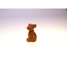 Dog Classic Carved Fetish Bead 0.75 Inch - Goldstone