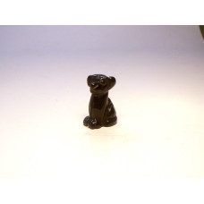 Dog Classic Carved Fetish Bead 0.75 Inch - Obsidian Black