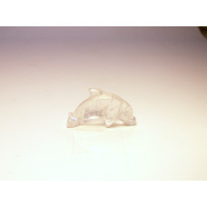 Dolphin Classic Carved Fetish Bead 0.75 Inch - Clear Quartz