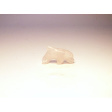 Dolphin Classic Carved Fetish Bead 0.75 Inch - Rose Quartz