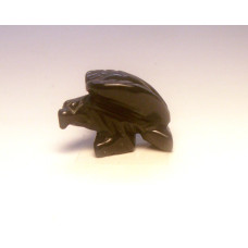 Eagle Classic Carved Fetish Bead 0.75 Inch - Obsidian Black