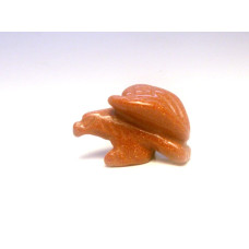 Eagle Classic Carved Fetish Bead 0.75 Inch - Goldstone