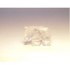 Elephant Classic Carved Fetish Bead 0.75 Inch - Clear Quartz