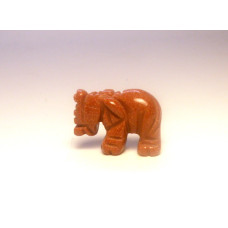 Elephant Classic Carved Fetish Bead 0.75 Inch - Goldstone