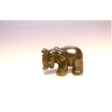 Elephant Classic Carved Fetish Bead 0.75 Inch - Hematite