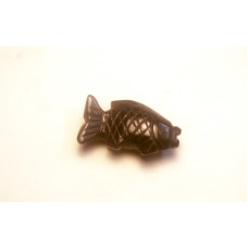 Fish Classic Carved Fetish Bead 0.75 Inch - Obsidian Black