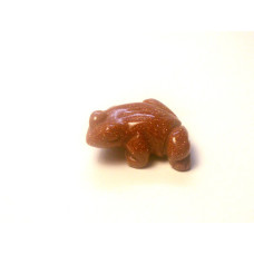 Frog Classic Carved Fetish Bead 0.75 Inch - Goldstone