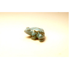 Frog Classic Carved Fetish Bead 0.75 Inch - Howlite Turquoise