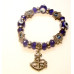 Blue Eye Bracelet - with Anchor Charm Silver Finish - 10 pcs pack