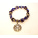 Blue Eye Bracelet - with Medallion Charm silver finish - 10 pcs pack