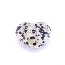 Large Gemstone Heart 1.75 Inch - 10 pcs pack (Puff)  - Dalmatian Dacite