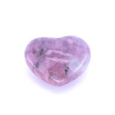 Small Gemstone Heart - 24 pcs pack (Puff - about 1 x 1.25 inch) - Rhodonite