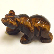 Bear Walking 2.25 Inch Figurine - Tiger Eye