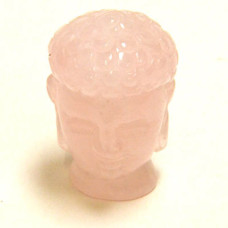 Buddha Head 2.25 Inch Figurine - Rose Quartz