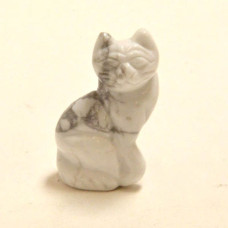 Cat Sitting 2.25 Inch Figurine - Howlite White