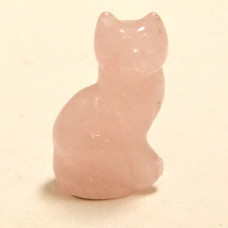 Cat Sitting 2.25 Inch Figurine - Rose Quartz