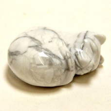 Cat Sleeping 2.25 Inch Figurine - Howlite White