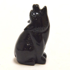 Coyote Howling 2.25 Inch Figurine - Obsidian Black