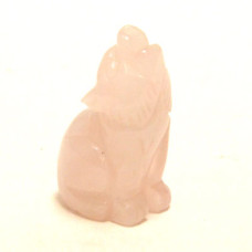 Coyote Howling 2.25 Inch Figurine - Rose Quartz