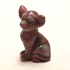 Dog (Chihuahua) 2.25 Inch Figurine - Rhodonite