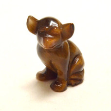 Dog (Chihuahua) 2.25 Inch Figurine - Tiger Eye