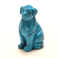 Dog Classic 2.25 Inch Figurine - Howlite Turquoise