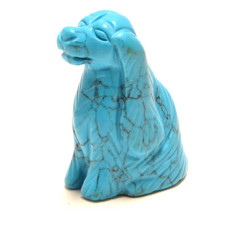 Dog (Cocker Spaniel) 2.25 Inch Figurine - Howlite Turquoise