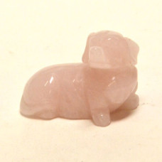 Dog (Dachshund) 2.25 Inch Figurine - Rose Quartz