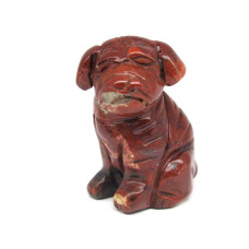 Dog (Pug) 2.25 Inch Figurine - Rainbow Jasper