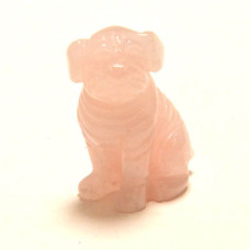 Dog (Pug) 2.25 Inch Figurine - Rose Quartz