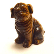 Dog (Pug) 2.25 Inch Figurine - Tiger Eye