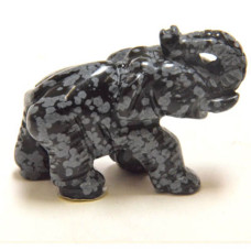 Elephant Classic 2.25 Inch Figurine - Snowflake Obsidian