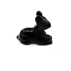 Egyptian Dog Anubis 2.25 Inch Figurine - Obsidian Black