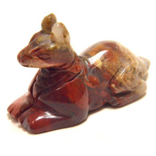 Egyptian Dog Anubis 2.25 Inch Figurine - Rainbow Jasper