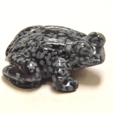 Frog Classic 2.25 Inch Figurine - Snowflake Obsidian