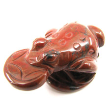 Frog with Coin 2.25 Inch Figurine - Rainbow Jasper