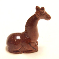 Giraffe Sitting 2.25 Inch Figurine - Goldstone