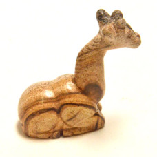 Giraffe Sitting 2.25 Inch Figurine - Picture Jasper