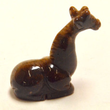 Giraffe Sitting 2.25 Inch Figurine - Tiger Eye