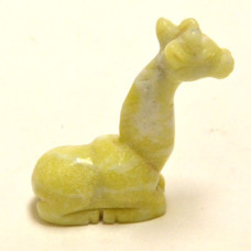 Giraffe Sitting 2.25 Inch Figurine - Lemon Chrysoprase